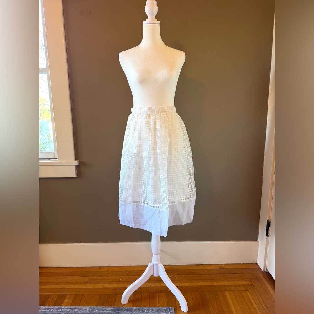 Elizabeth and James White Sheer A-Line Skirt